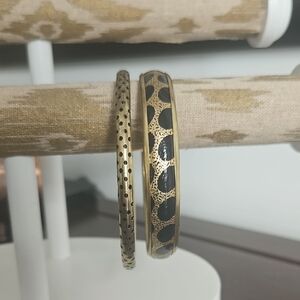 Elegant Gold and Black Bangle Set